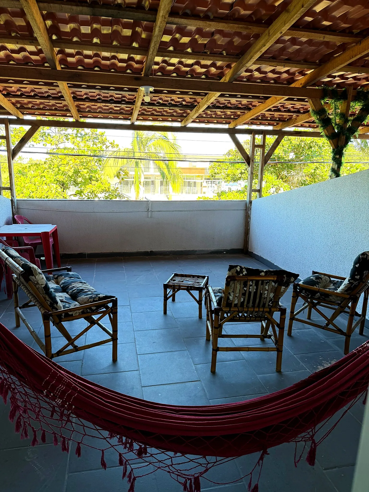 Varanda da suíte premium com rede